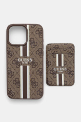 Obal na telefon Guess iPhone 16 Pro Max hnědá barva, GUBPHCP16XP4RPSW
