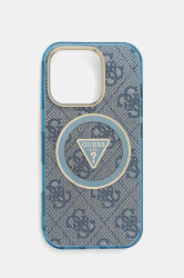 Obal na telefon Guess iPhone 16 Pro modrá barva, GUHMP16LHG4PRTGB
