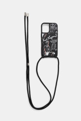 Obal na telefon Karl Lagerfeld iPhone 16 černá barva, KLHCP16SPGGRMPCK