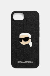 Obal na telefon Karl Lagerfeld iPhone 16e černá barva, KLHCPSE4PGKLKIPK