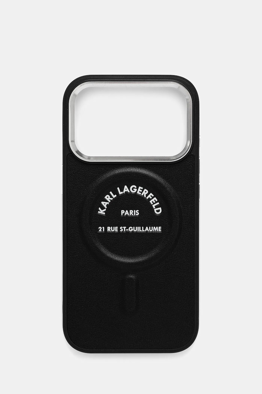 Obal na telefon Karl Lagerfeld iPhone 17 Pro černá barva, KLHMP17LPSKRSGEK