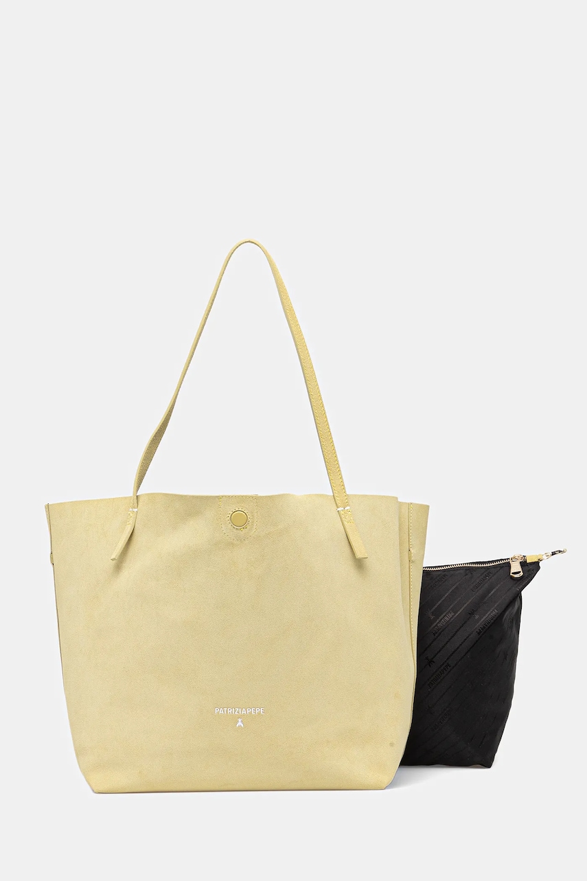 Oboustranná kožená kabelka Patrizia Pepe zelená barva, 2B0130 L153