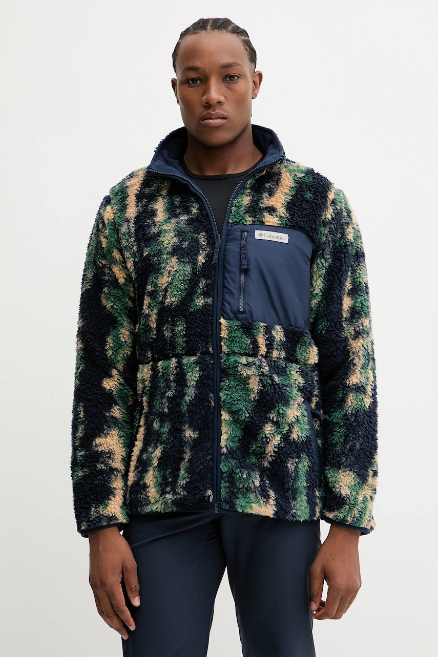 Oboustranná outdoorová mikina Columbia Winter Pass tmavomodrá barva, 2135651