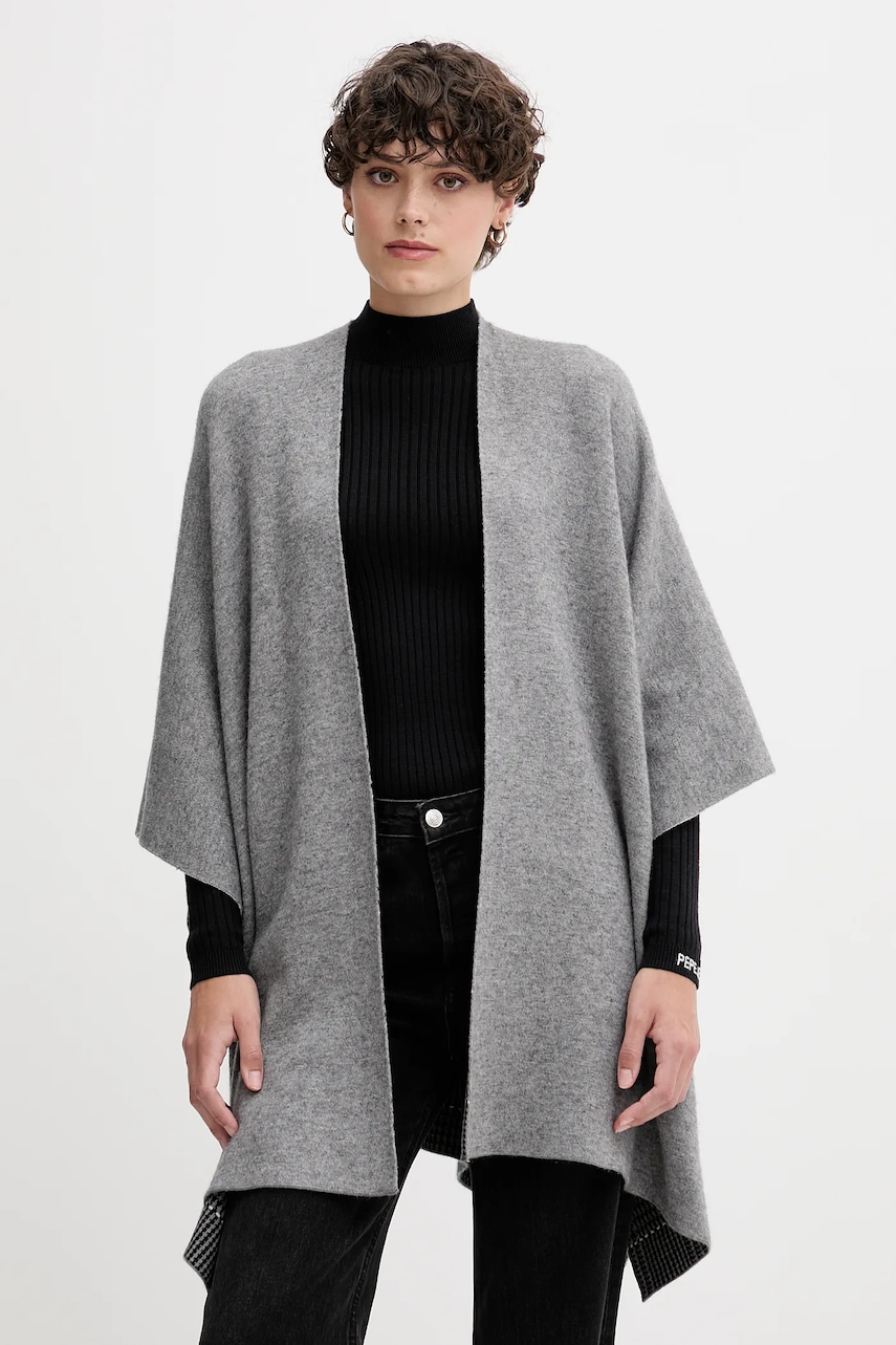 Oboustranné pončo s příměsí vlny United Colors of Benetton