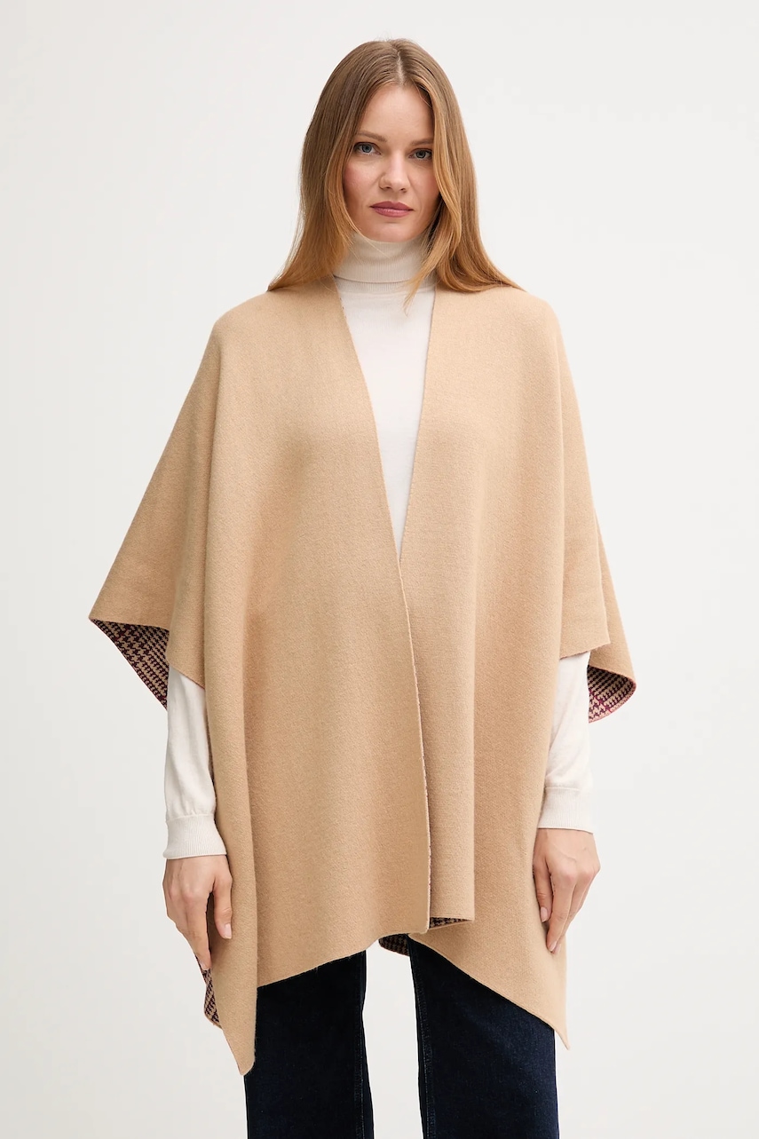 Oboustranné pončo s příměsí vlny United Colors of Benetton