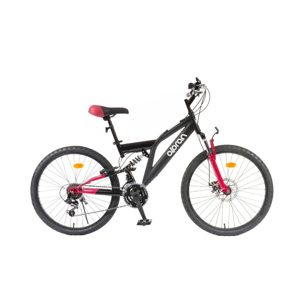 Odlehčené juniorské celoodpružené kolo Olpran Culex ALU 24" - model 2026 15" (150-165 cm) černá/červená