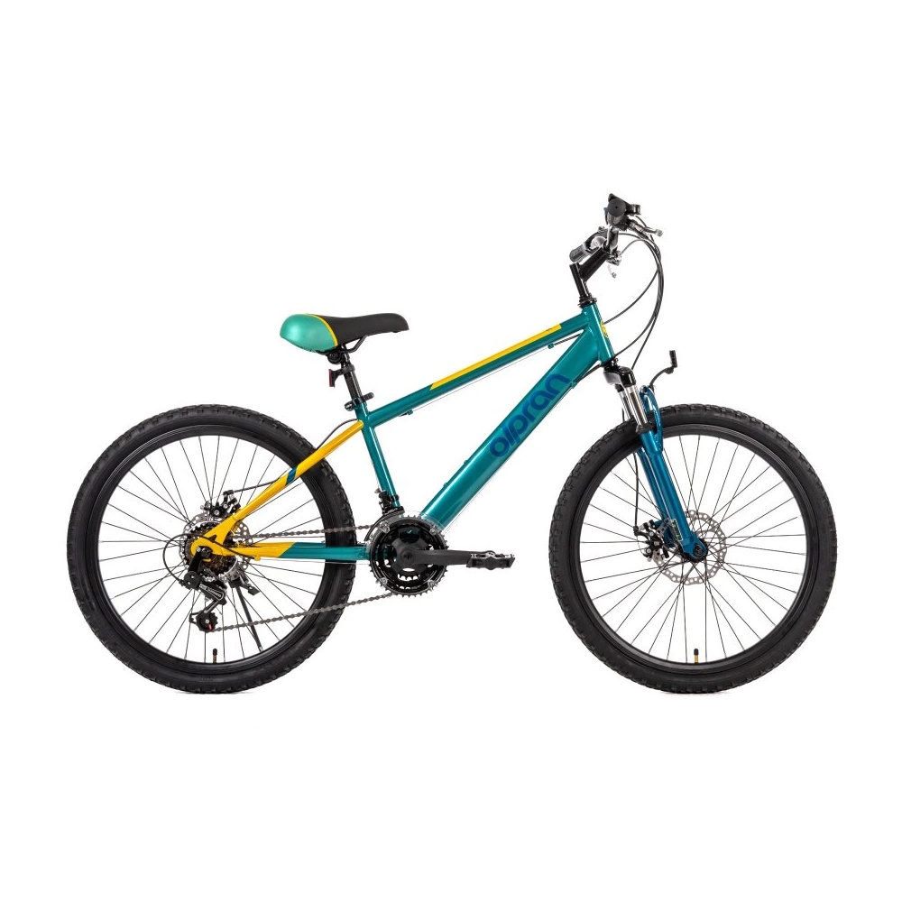 Odlehčené juniorské kolo Olpran Gryllus ALU 24" - model 2026 15" (135-155 cm) žlutá/zelená