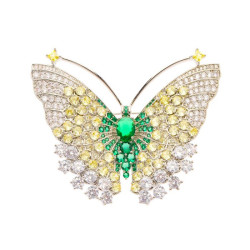 Oliver Weber Zářivá brož s krystaly Motýl Monarch 58058