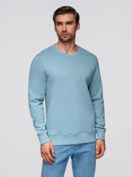 Ombre BASIC men's sweatshirt with round neckline - blue