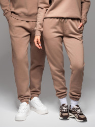 Ombre Classic unisex sweatpants with ribbed cuffs - brown