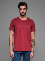 Ombre LOOSE FIT men's t-shirt with pocket - red