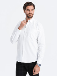 Ombre Men's cotton oxford shirt with REGULAR pocket - white