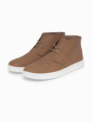 Ombre Men’s high-top boots with a rubber sole – brown