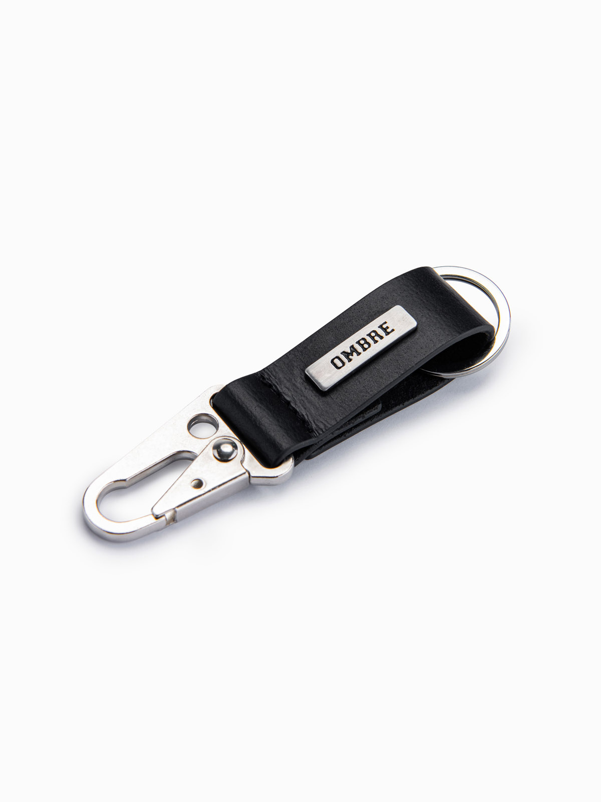 Ombre Men's key ring with snap hook - black