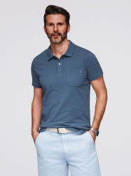 Ombre Men's polo t-shirt with decorative buttons