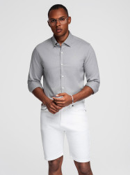 Ombre Men's SLIM FIT shirt in decorative fabric - gray