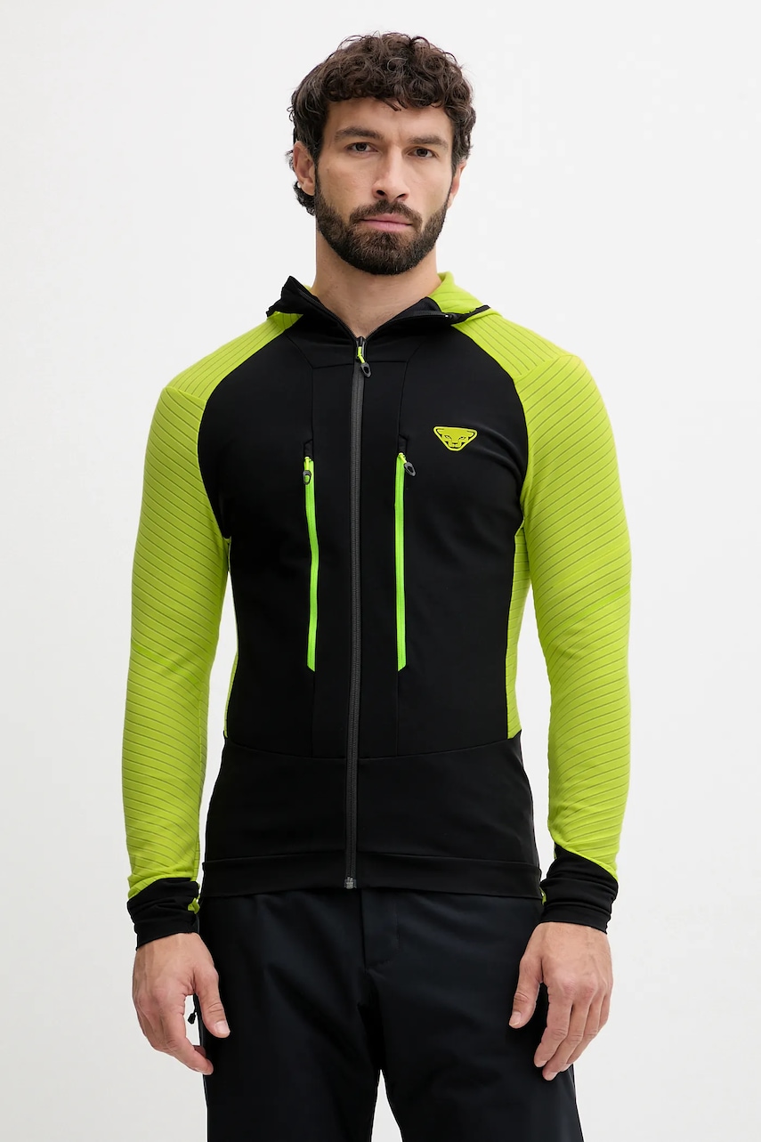 Outdoorová mikina Dynafit Mezzalama Race pánská, zelená barva, s kapucí, 08.0000071980