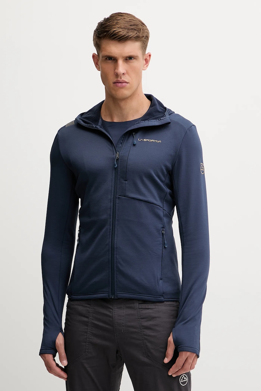 Outdoorová mikina LA Sportiva Chill Thermal pánská, tmavomodrá barva, s kapucí, hladká, ZAHF017