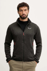 Outdoorová mikina Salewa Puez Rocca pánská, zelená barva, melanžová, 00.0000029126