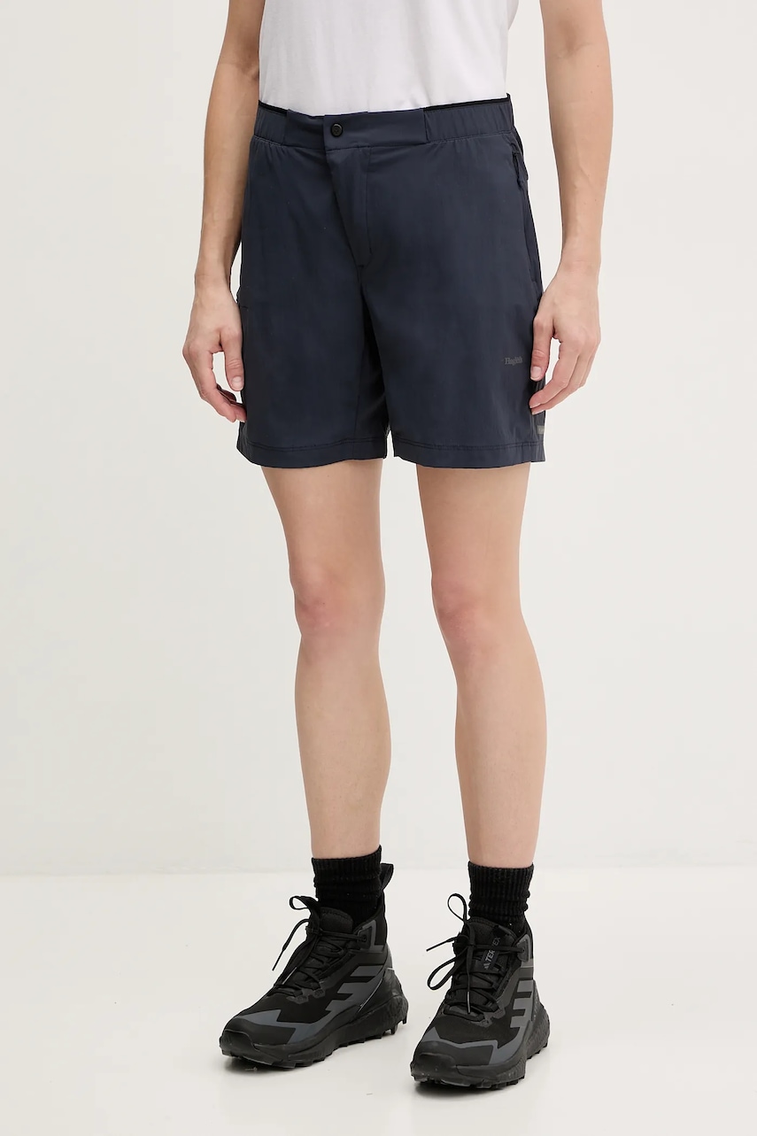 Outdoorové šortky Haglöfs L.I.M Fuse II dámské, tmavomodrá barva, medium waist, 607710