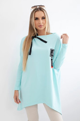 Oversize mikina s asymetrickými stranami mint
