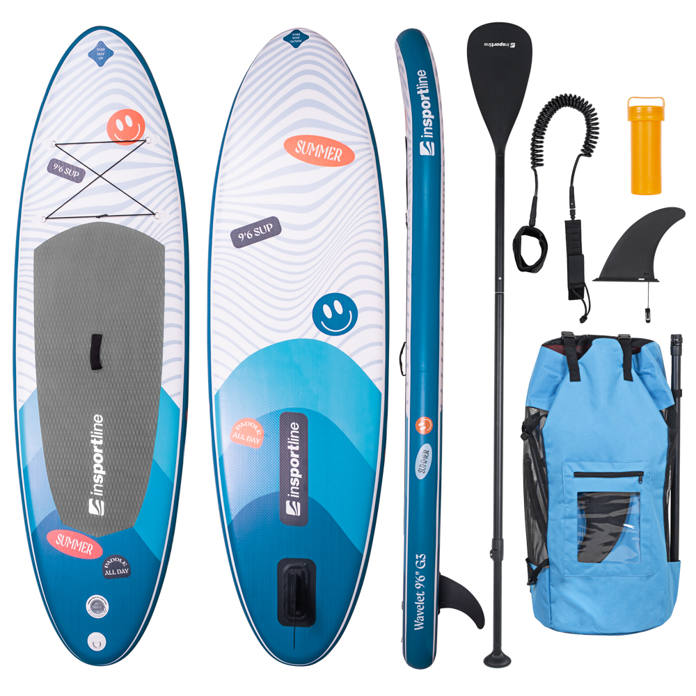 Paddleboard s příslušenstvím inSPORTline Wavelet 9'6" • 260l • do 80kg modrá