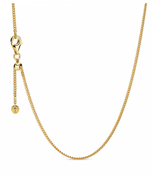 Pandora Elegantní pozlacený řetízek Pancer Shine 368638C00-60