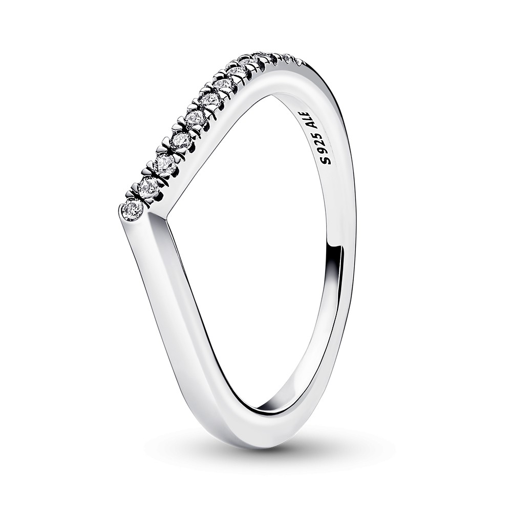 Pandora Jemný stříbrný prsten se zirkony Timeless 192394C01 52 mm