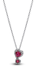 Pandora Krásný stříbrný náhrdelník Blyštivé srdce Timeless 393658C01-60