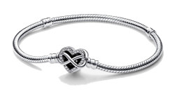 Pandora Romantický stříbrný náramek Srdce Moments 592645C01 19 cm