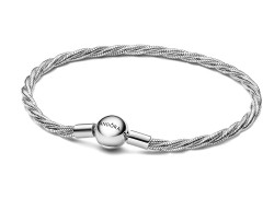 Pandora Stříbrný propletený náramek na přívěsky Moments 593757C00 19 cm
