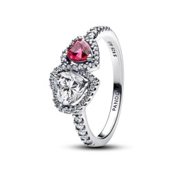 Pandora Stříbrný prsten Třpytivá srdce s aureolou Timeless 193662C01 50 mm