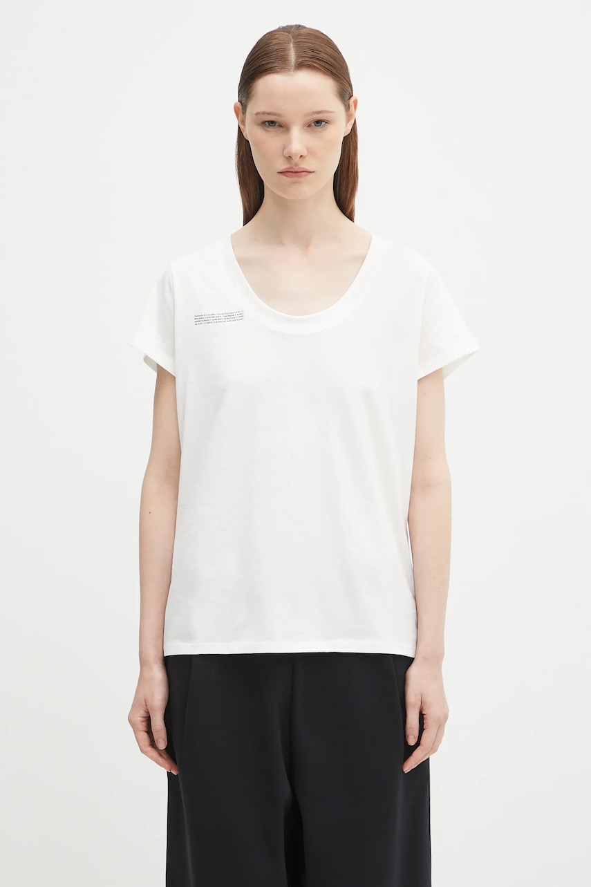 PANGAIA  Bavlněné tričko  Lightweight Scoop Neck T-Shirt