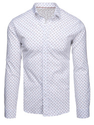 Pánská bílá košile s jemným vzorem