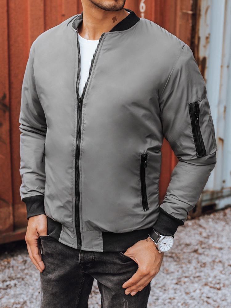 Pánská bunda bomber jacket grafitová Dstreet