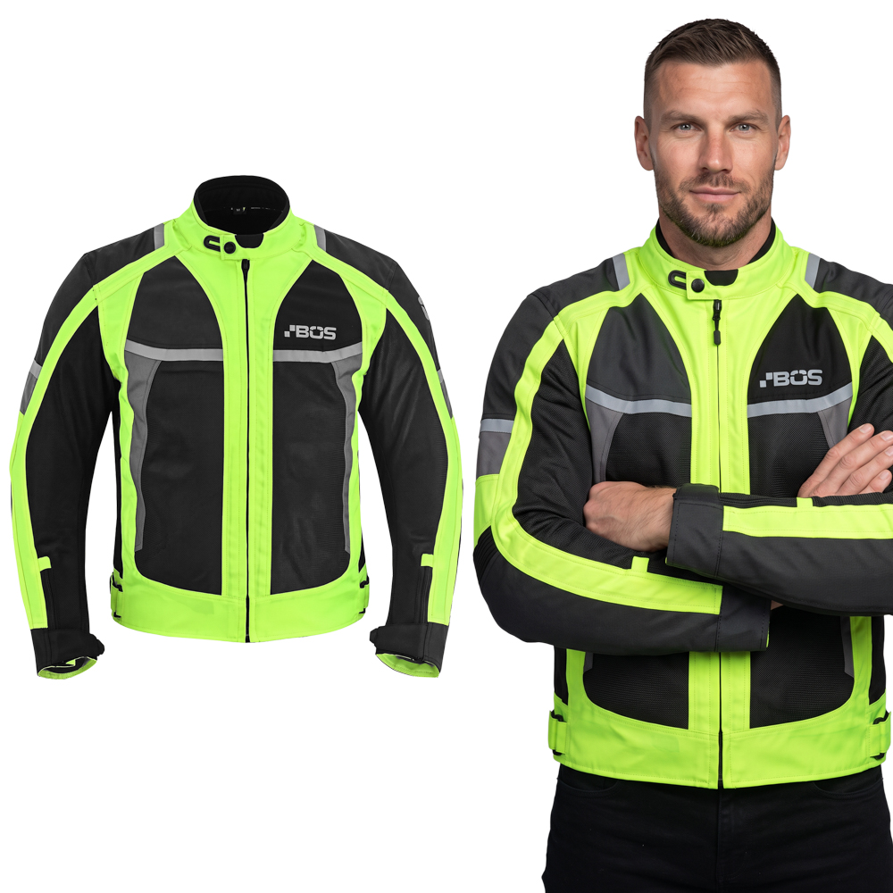 Pánská letní moto bunda BOS Libera Neon S