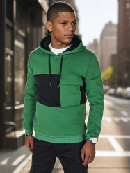 Pánská mikina s kapucí tmavozelená