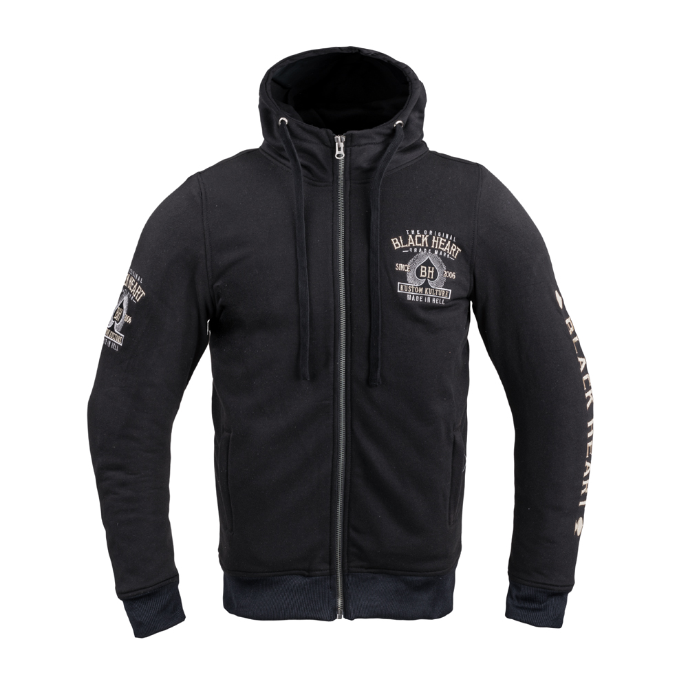 Pánská mikina W-TEC Black Heart Kustom Kulture Hoodie s aramidem černá M