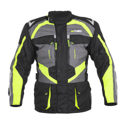 Pánská moto bunda W-TEC Burdys Evo černo-šedo-zelená S
