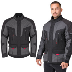 Pánská moto bunda W-TEC Xeniaq CE černo-šedá S