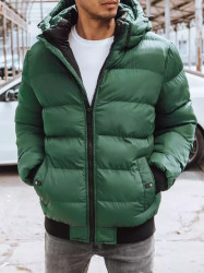 Pánská prošívaná sportovní zimní bunda zelená Dstreet