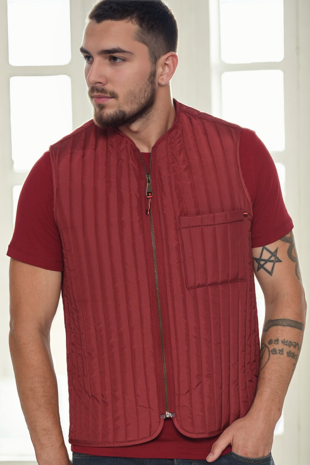 Pánská vesta Dewberry bordó