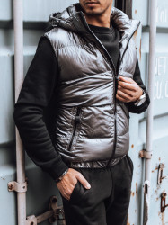 Pánská vesta tmavě šedá Dstreet