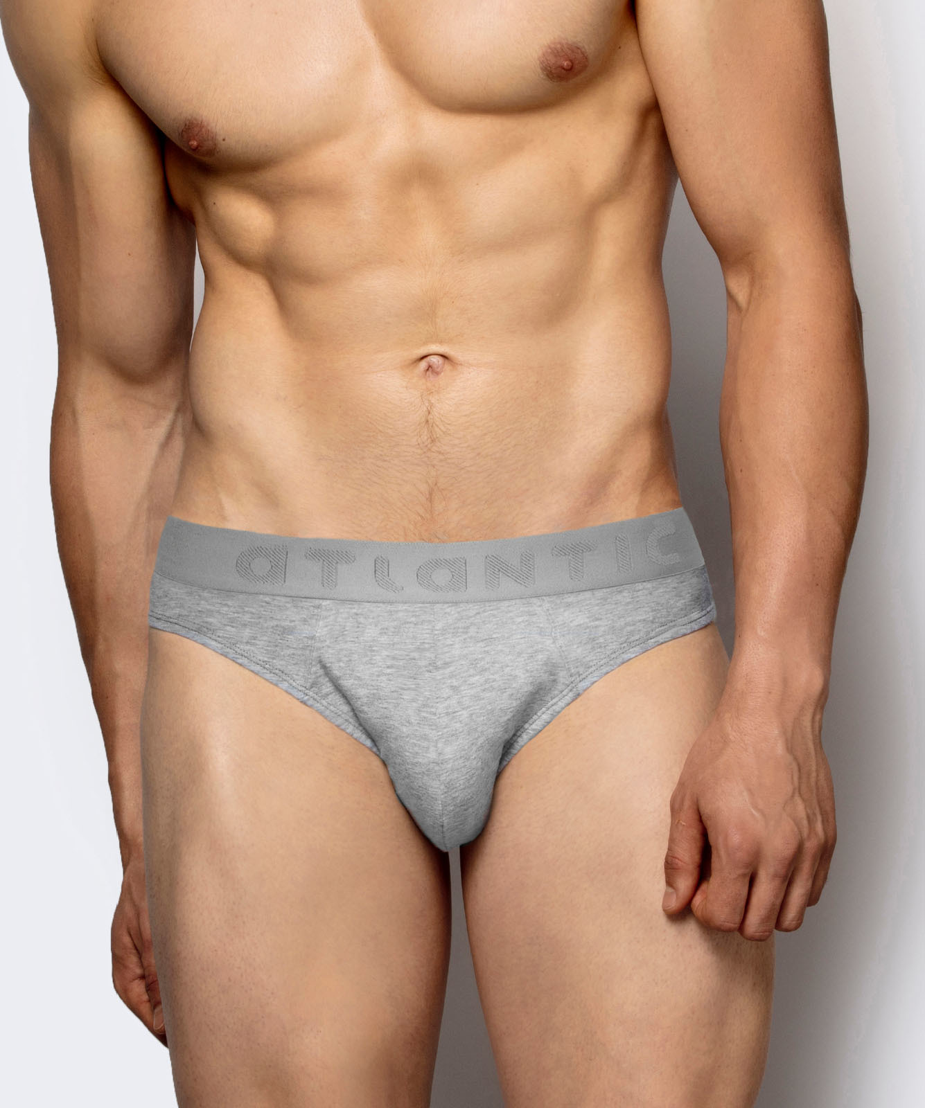 Pánské bambusové slipy ATLANTIC 2Pack - světle šedé