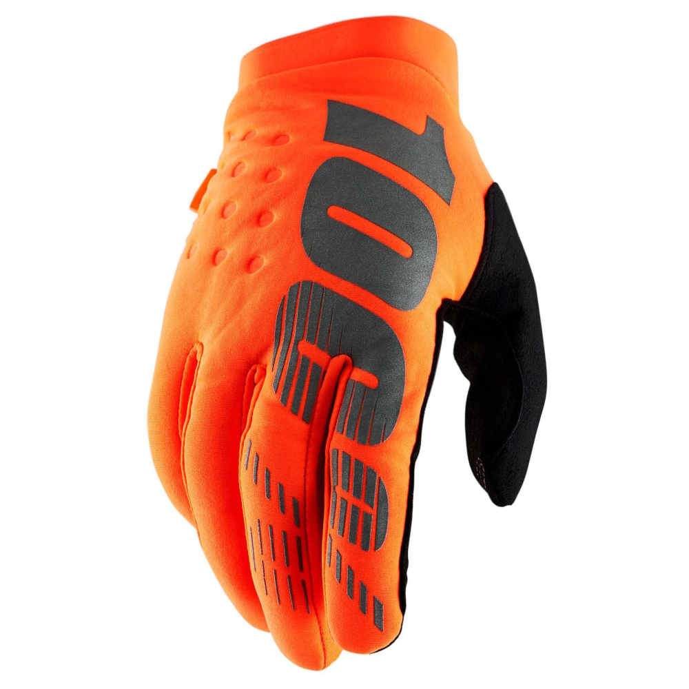 Pánské cyklo a motokrosové rukavice 100% Brisker fluo oranžová/černá S