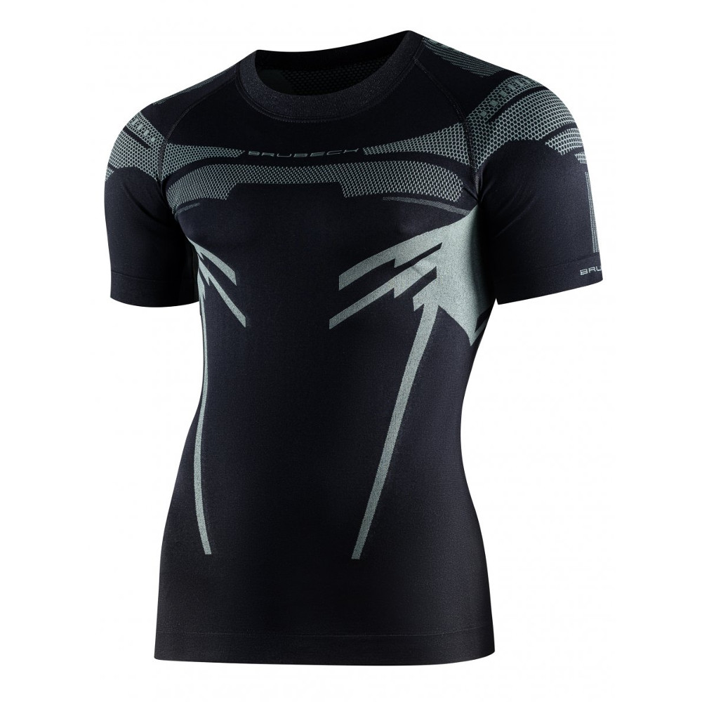 Pánské funkční triko Brubeck Dry s krátkým rukávem Black/Graphite XXL