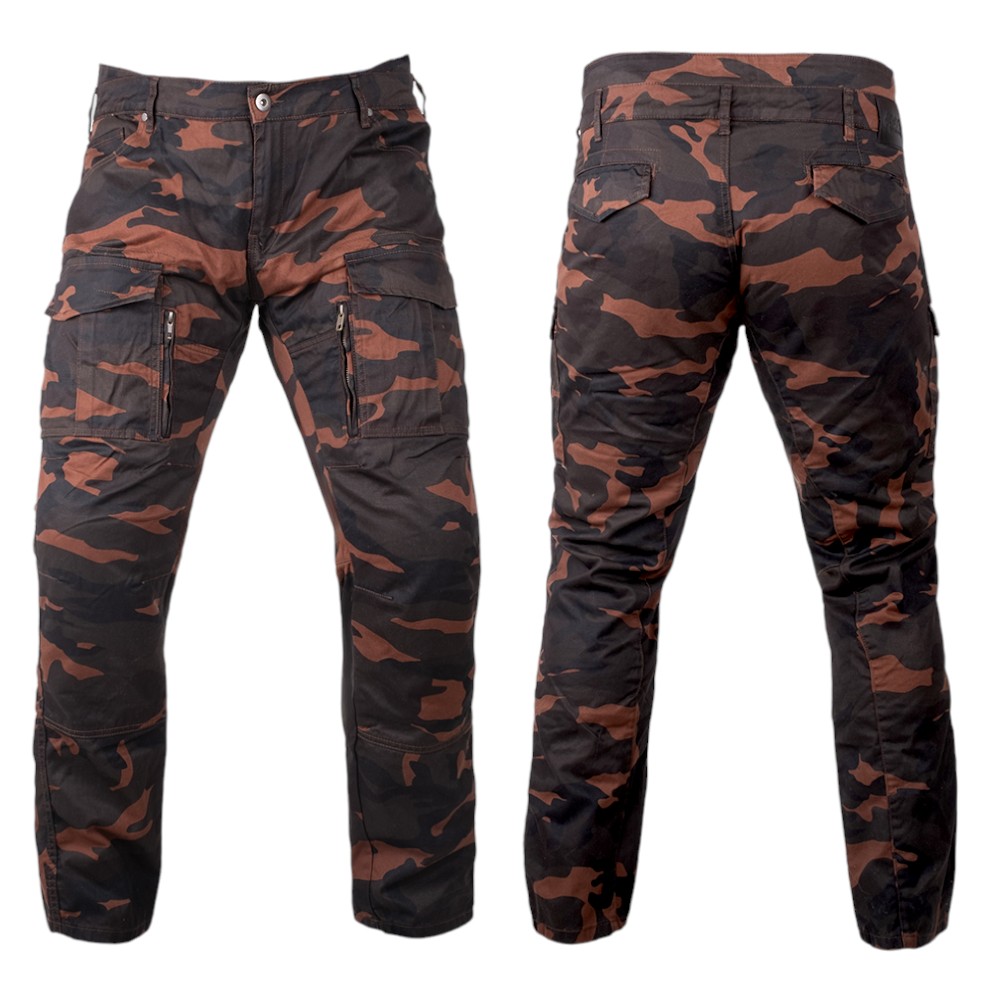 Pánské moto kalhoty BOS Cargo D Brown Camo 32