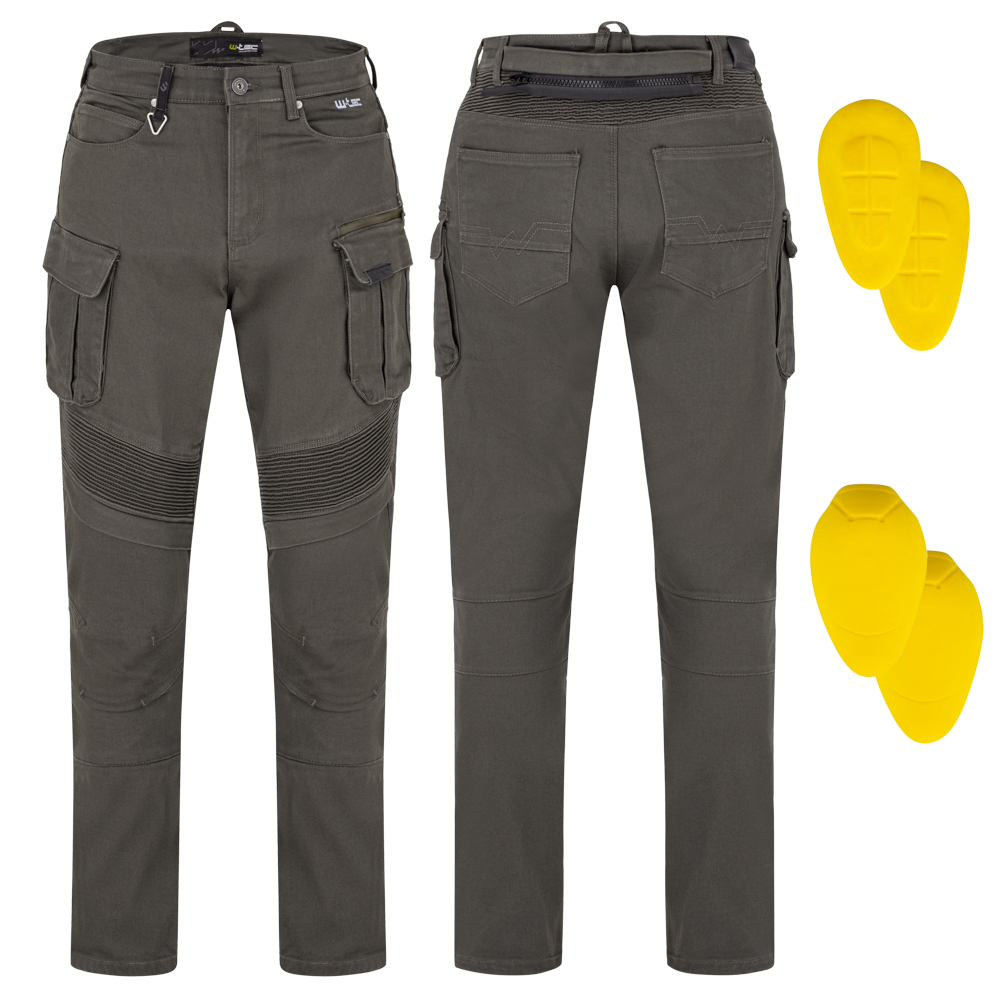 Pánské moto kalhoty W-TEC Cruise olivově zelená 30/34