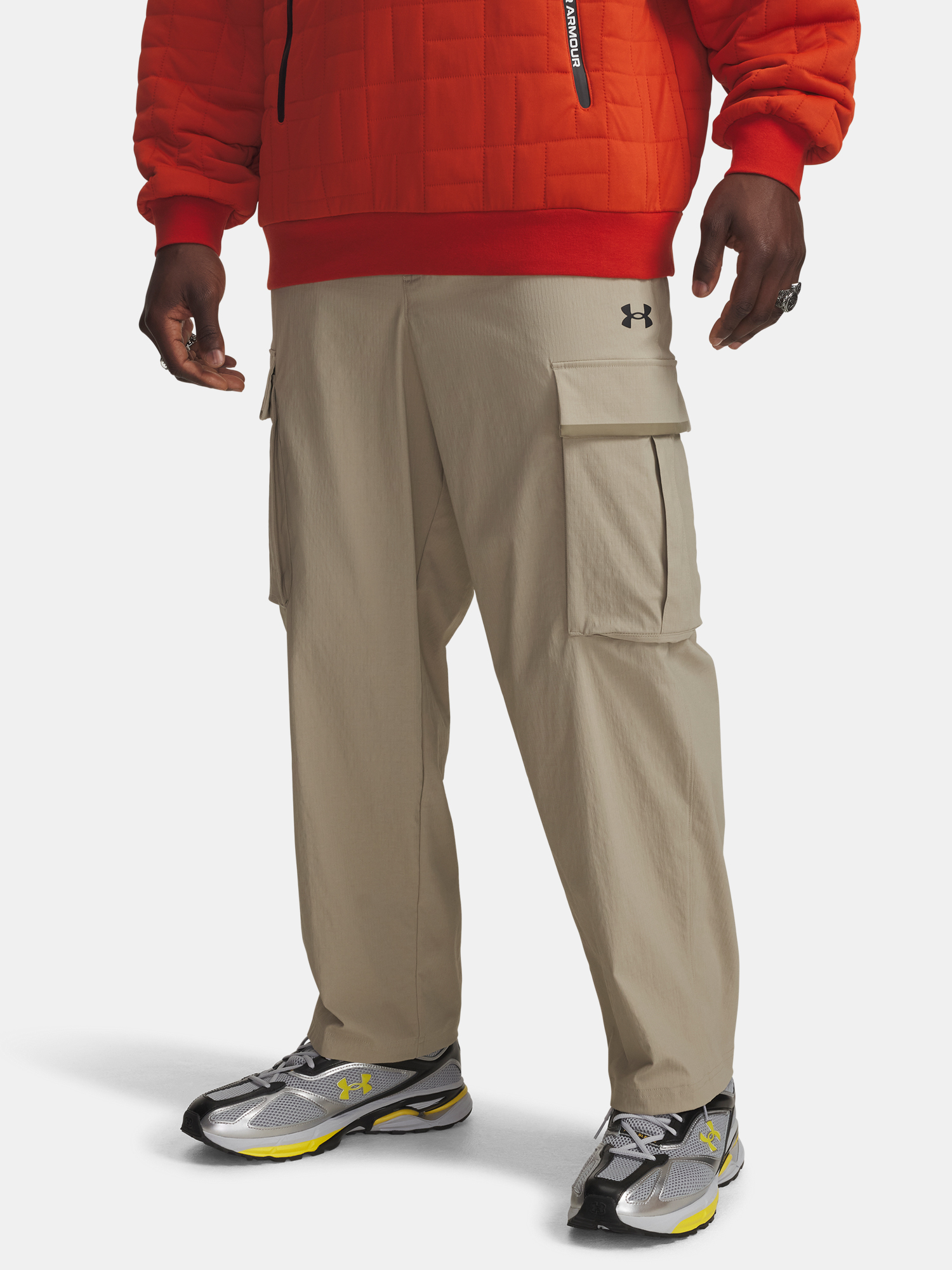 Pánské sportovní kalhoty Under Armour UA UNSTPBLE TXTR WOVEN CARGO-BRN - Pánské