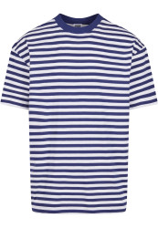 Pánské tričko Regular Stripe - bílá/tmavomodrá